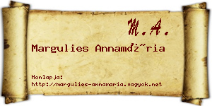 Margulies Annamária névjegykártya